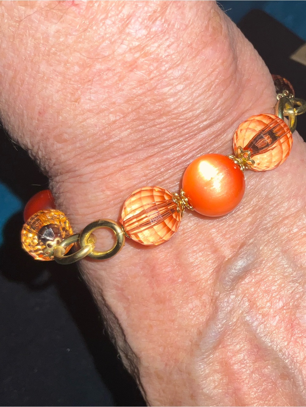 90s Retro Translucent Lucite OpaqueResin Stretch Bracelet Chunky Bubblegum Bead